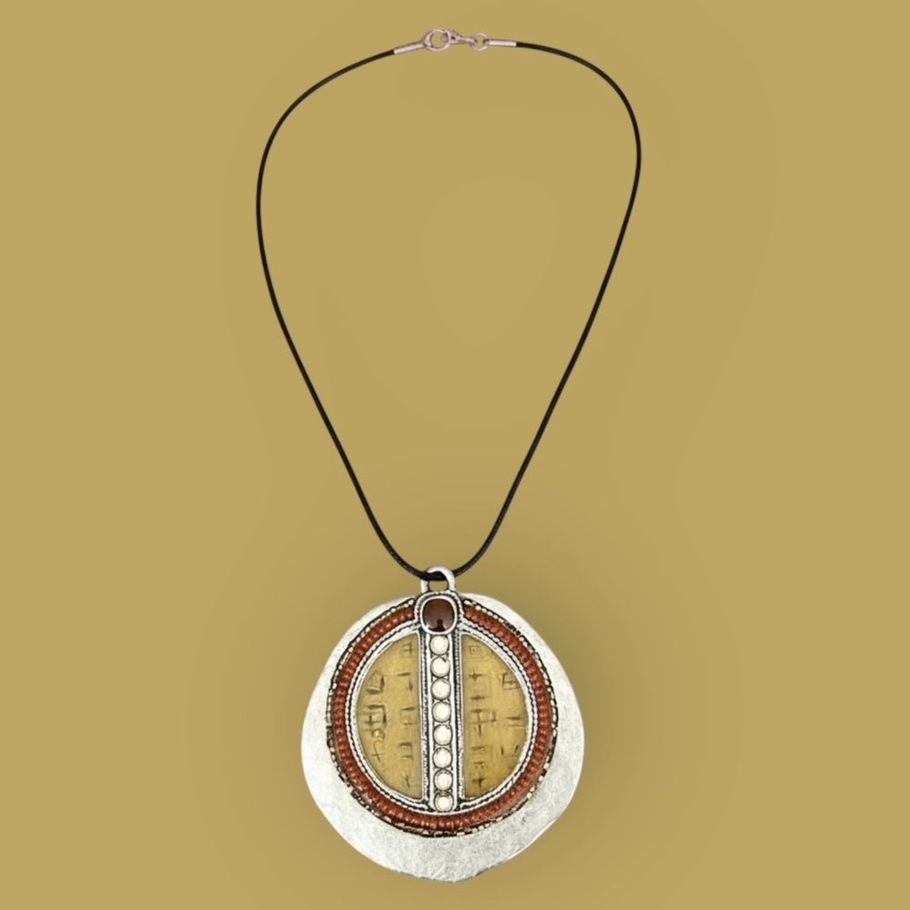 Chico’s Vintage Silver & Gold Tone Medallion Necklace